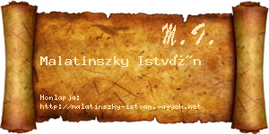 Malatinszky István névjegykártya