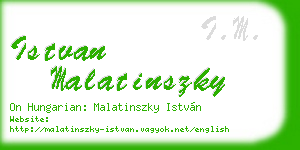 istvan malatinszky business card