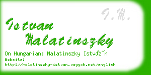 istvan malatinszky business card